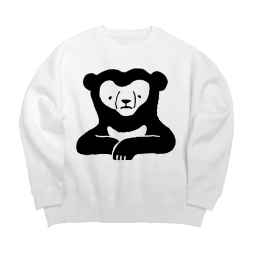 くまざわくん（ブラックライン） Big Crew Neck Sweatshirt