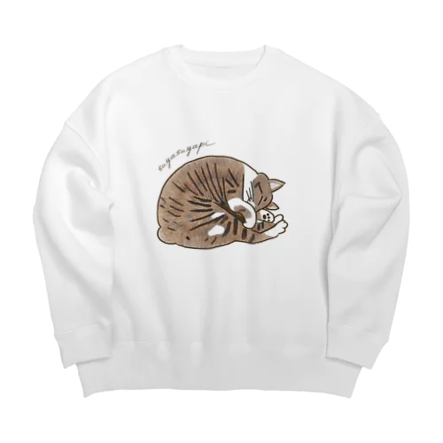 すやすやぴーのねこちゃん Big Crew Neck Sweatshirt