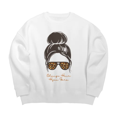 ODANGOヒョウ柄 Big Crew Neck Sweatshirt