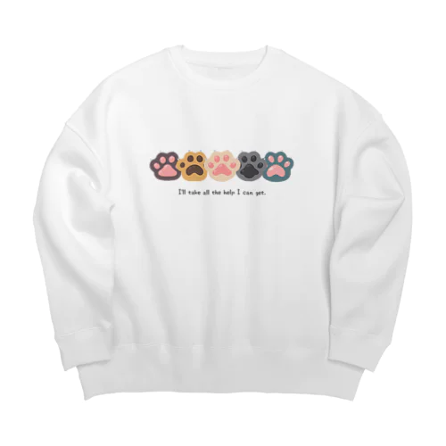 猫の手も借りたい😹I’ll take all the help I can get. Big Crew Neck Sweatshirt