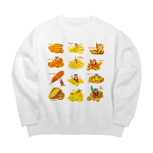 フライドポテトたちとトラちゃんたち Big Crew Neck Sweatshirt