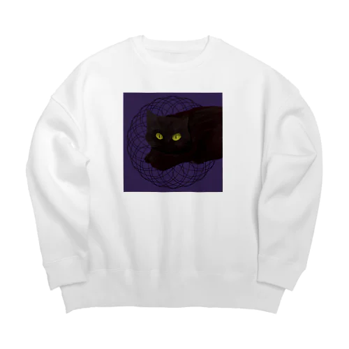 猫の絵 Big Crew Neck Sweatshirt