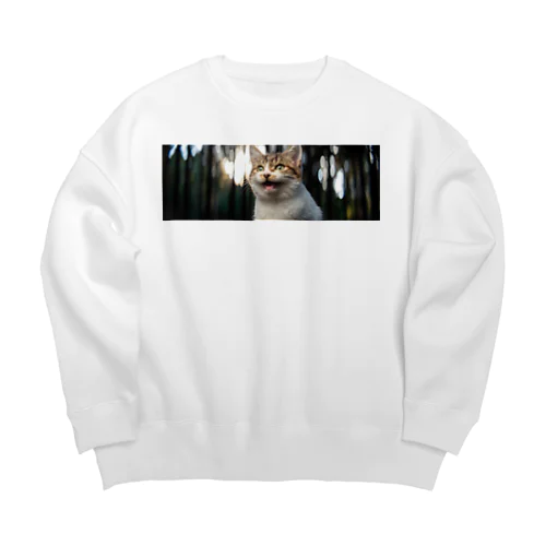 森の中で子猫がニャーン♪ Big Crew Neck Sweatshirt