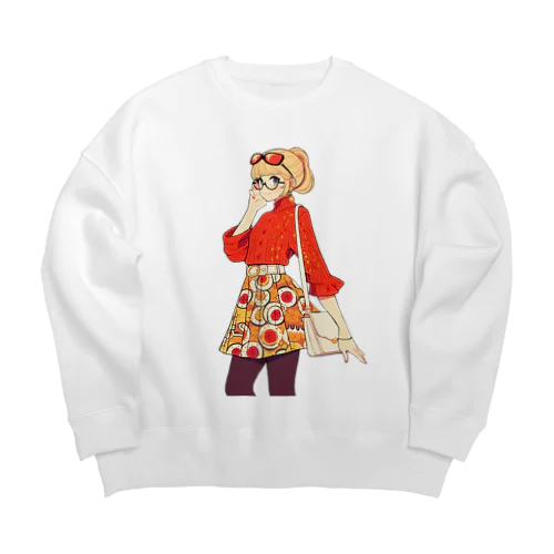 赤いスウィター Big Crew Neck Sweatshirt