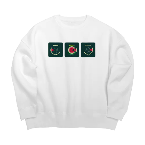 スイカの輪切り　D Big Crew Neck Sweatshirt