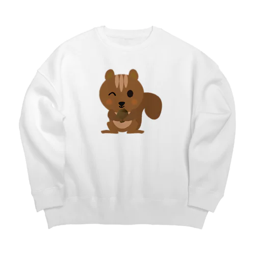 可愛いリスちゃん Big Crew Neck Sweatshirt