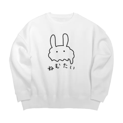 ねむたいうさぎ Big Crew Neck Sweatshirt