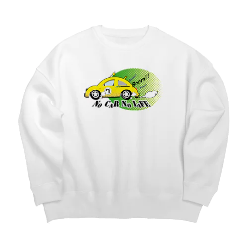 レトロスポーツカー No Car No Life Big Crew Neck Sweatshirt