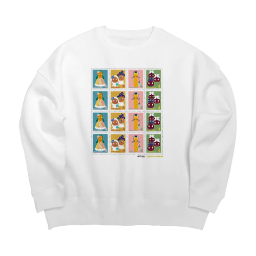 キャトル切手_お野菜ファッションショーA 4×4 Big Crew Neck Sweatshirt