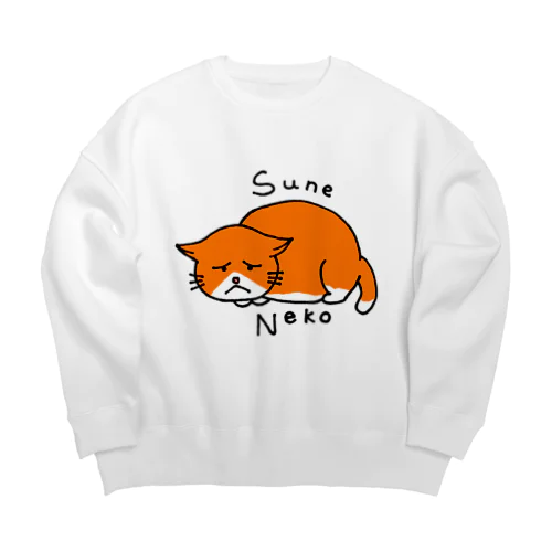 猫　スネねこ Big Crew Neck Sweatshirt