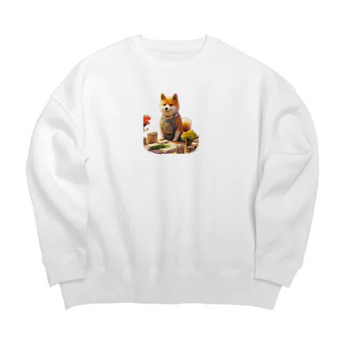 柴犬の花屋v2 Big Crew Neck Sweatshirt