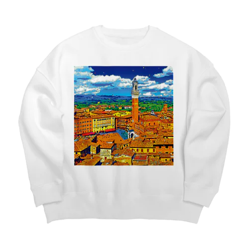 イタリア シエナの街並み Big Crew Neck Sweatshirt