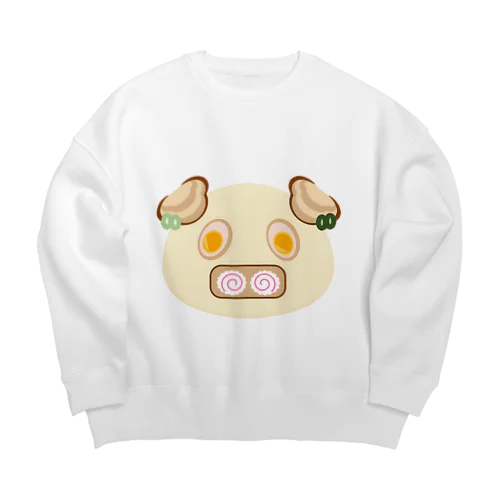 らーめんぶた　とんこつver Big Crew Neck Sweatshirt