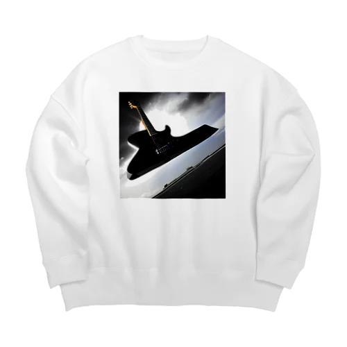 空中に浮いてる巨大ギター Big Crew Neck Sweatshirt