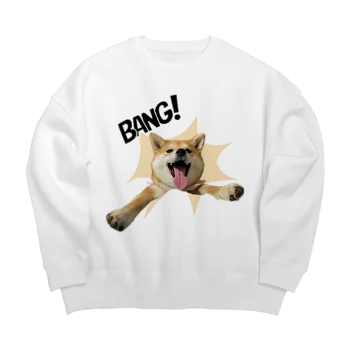 飛び出す柴犬 Big Crew Neck Sweatshirt