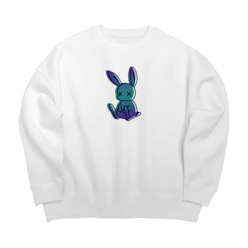 ガス欠うさ（ブルー）） Big Crew Neck Sweatshirt