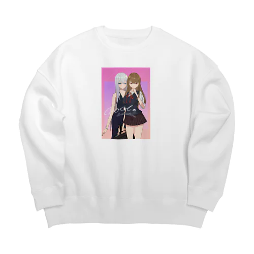 可愛い姉妹のキャラクター Big Crew Neck Sweatshirt