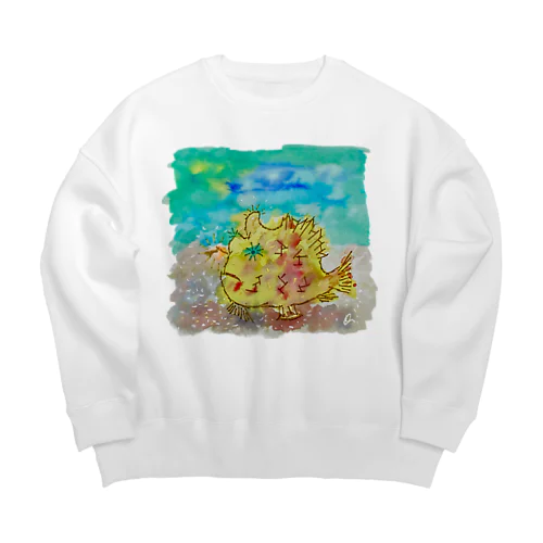 かえるあんこさん Big Crew Neck Sweatshirt