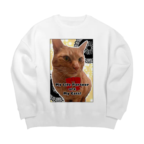 茶トラの愛猫『虎乃助くん』 Big Crew Neck Sweatshirt