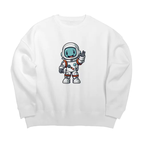 手を振る宇宙飛行士 Big Crew Neck Sweatshirt