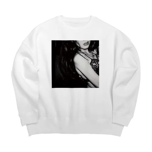 The Intersection of a Turning Woman and AI: A Genesis of New Life #011 #forntprint Big Crew Neck Sweatshirt