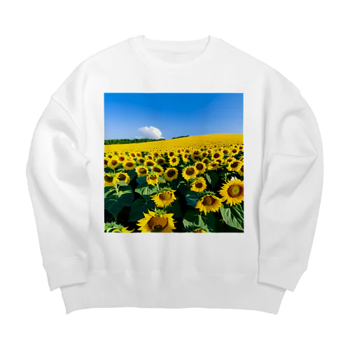 ヒマワリ畑 Big Crew Neck Sweatshirt