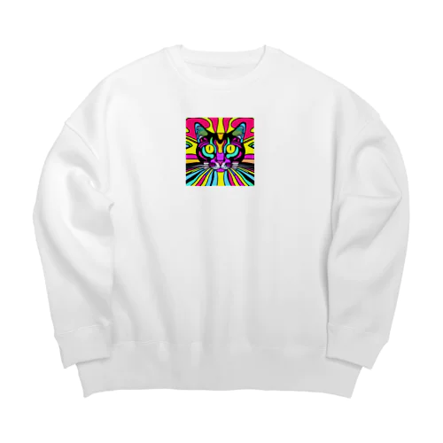 奇妙な猫 Big Crew Neck Sweatshirt