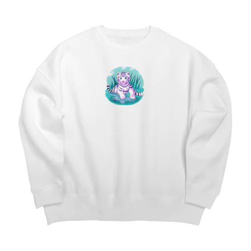 White Tiger Baby Sigi Big Crew Neck Sweatshirt