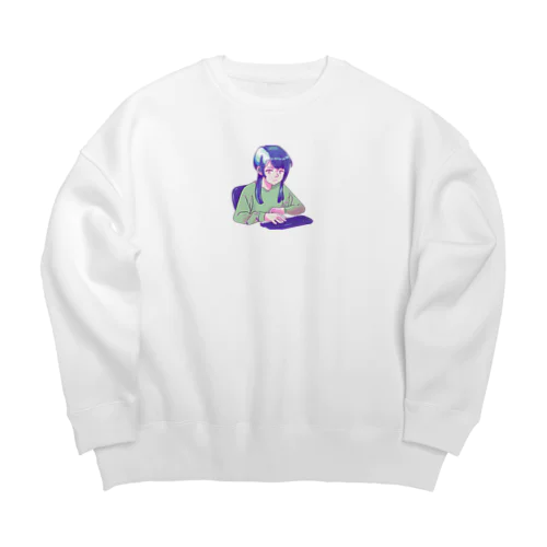 事務作業をする女性 Big Crew Neck Sweatshirt