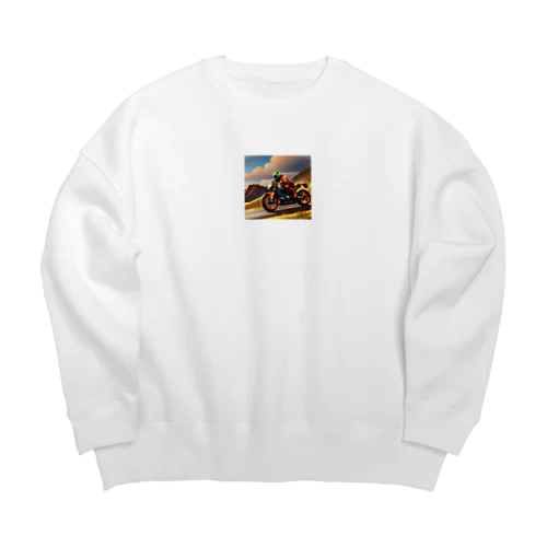 バイクで走る Big Crew Neck Sweatshirt