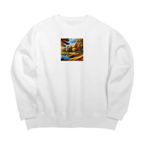 涼しい秋 Big Crew Neck Sweatshirt