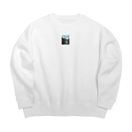 自然の景色で癒やされたい Big Crew Neck Sweatshirt