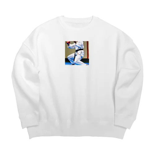 空手大好きイラストグッズ Big Crew Neck Sweatshirt