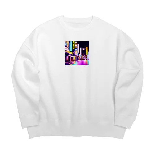 怪しく輝くネオンの街 Big Crew Neck Sweatshirt