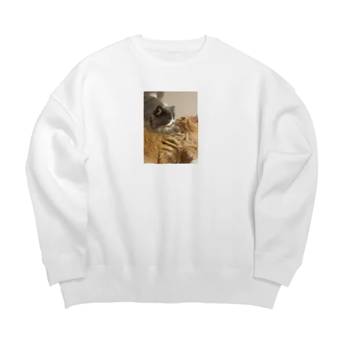 短足マンチカンのアルトくんとウルちゃん Big Crew Neck Sweatshirt