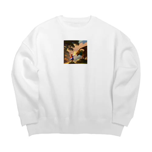 八恩森の龍と少女 Big Crew Neck Sweatshirt