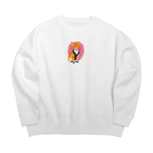 オシャレ猫 Big Crew Neck Sweatshirt