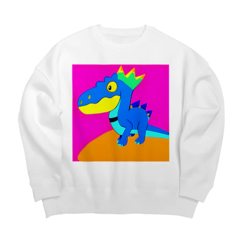 可愛い恐竜 Big Crew Neck Sweatshirt