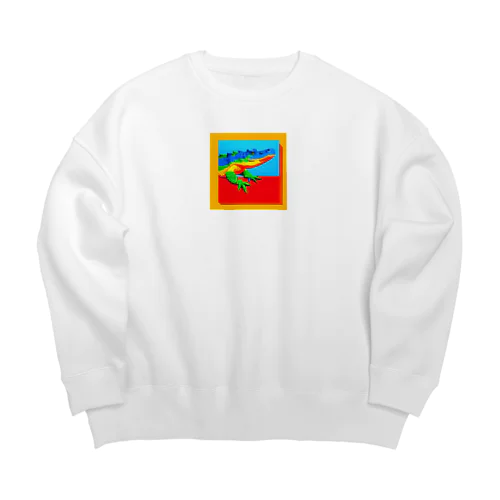 カラフルクロコダイル Big Crew Neck Sweatshirt