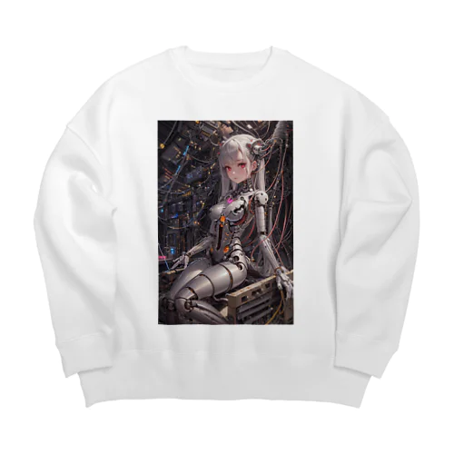 メカニカルシンセゾンビガールのイラストのグッズ　#6 Big Crew Neck Sweatshirt