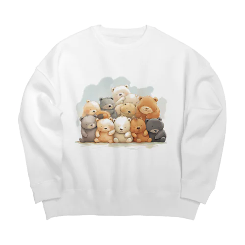 ぬいっとクマ Big Crew Neck Sweatshirt