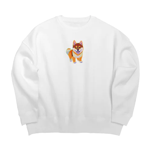 しば犬　ポチ公 Big Crew Neck Sweatshirt