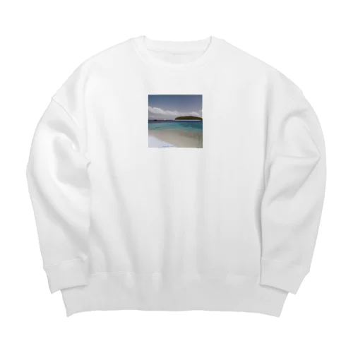 海に癒されて Big Crew Neck Sweatshirt