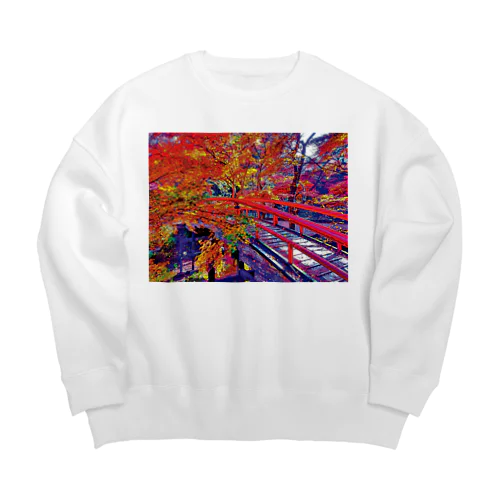 伊香保 河鹿橋の紅葉 Big Crew Neck Sweatshirt