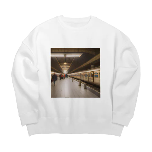 夜更けのプラットホーム Big Crew Neck Sweatshirt