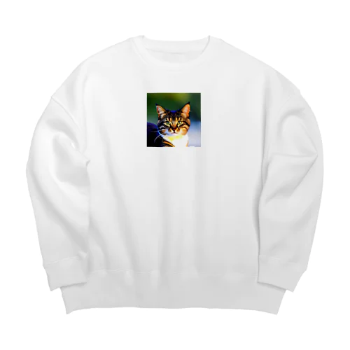 心に寄り添う猫 Big Crew Neck Sweatshirt