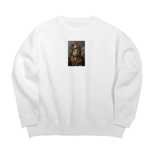 クールなネコ Big Crew Neck Sweatshirt