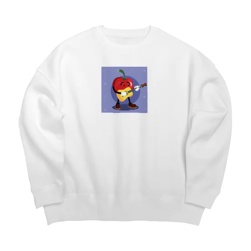 イラストのギターを弾くトマトくん Big Crew Neck Sweatshirt