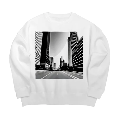 都市の鼓動：白黒で描くアーバンスケープ Big Crew Neck Sweatshirt