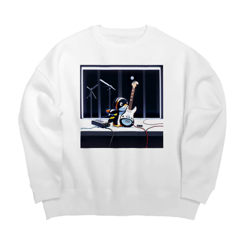 ギターとペンギン Big Crew Neck Sweatshirt